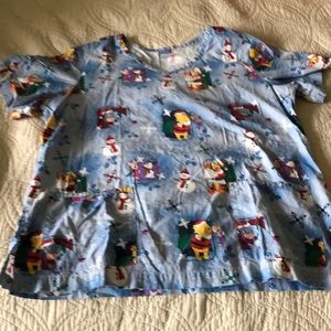 Disney Christmas Scrub Top XL